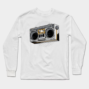 Vintage Music 80s 90s Radio Boombox Long Sleeve T-Shirt